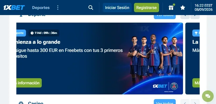 Centro de recompensas y bonos 1xBet